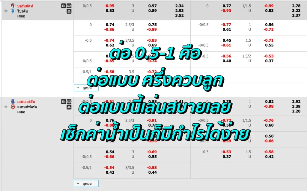 0.5-1 ราคาบอล คืออะไร วิธีแทงบอลต่อ 0.5-1 ให้เข้าใจง่าย เล่นได้ทุกวัน